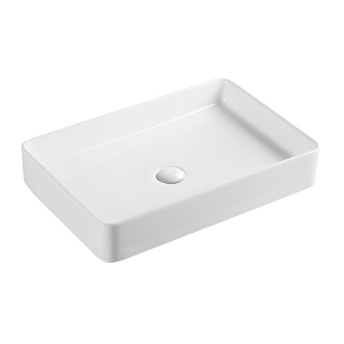 Раковина накладна прямокутна з донним клапаном 600х340х110mm WHITE Раковина накладна прямокутна з донним клапаном 600х340х110mm WHITE