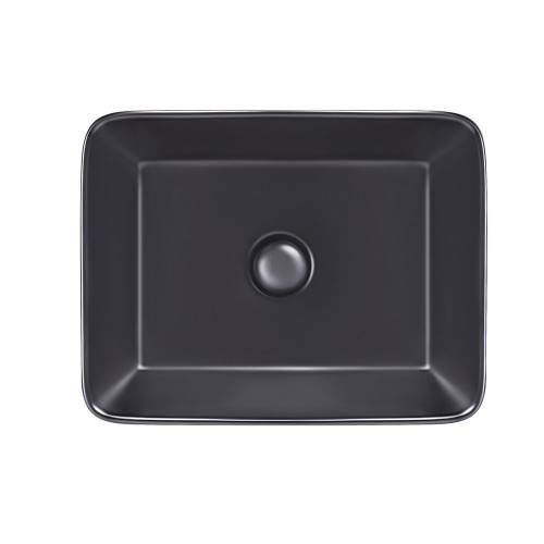 Раковина-чаша Qtap Tern 480х370х135 Matt black з донним клапаном QT172074MBMB