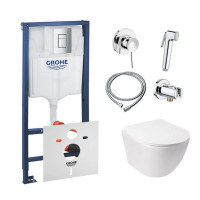 Комплект інсталяція Grohe Rapid SL 38772001 + унітаз з сидінням Qtap Jay QT07335176W + набір для гігієнічного душу зі змішувачем Grohe BauClassic 111048 Комплект інсталяція Grohe Rapid SL 38772001 + унітаз з сидінням Qtap Jay QT07335176W + набір для гігієнічного душу зі змішувачем Grohe BauClassic 111048