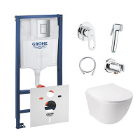 Комплект інсталяція Grohe Rapid SL 38772001 + унітаз з сидінням Qtap Jay QT07335176W + набір для гігієнічного душу зі змішувачем Grohe BauLoop 111042 Комплект інсталяція Grohe Rapid SL 38772001 + унітаз з сидінням Qtap Jay QT07335176W + набір для гігієнічного душу зі змішувачем Grohe BauLoop 111042
