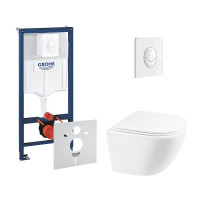 Набор инсталляция 4 в 1 Grohe Rapid SL 38722001 + унитаз с сиденьем Qtap Robin QT1333046ERW