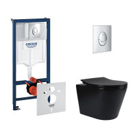 Набір інсталяція 4 в 1 Grohe Rapid SL 38721001 + унітаз з сидінням Qtap Scorpio QT1433053ERMB Набір інсталяція 4 в 1 Grohe Rapid SL 38721001 + унітаз з сидінням Qtap Scorpio QT1433053ERMB