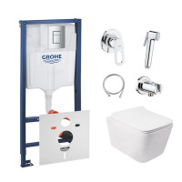 Комплект інсталяція Grohe Rapid SL 38772001 + унітаз з сидінням Qtap Crow QT05335170W + набір для гігієнічного душу зі змішувачем Grohe BauLoop 111042 Комплект інсталяція Grohe Rapid SL 38772001 + унітаз з сидінням Qtap Crow QT05335170W + набір для гігієнічного душу зі змішувачем Grohe BauLoop 111042