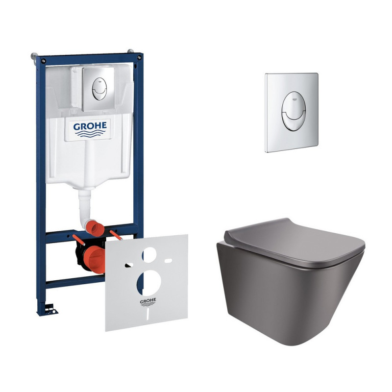 Набір інсталяція 4 в 1 Grohe Rapid SL 38721001 + унітаз з сидінням Qtap Tern QT1733052ER