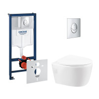 Набор инсталляция 4 в 1 Grohe Rapid SL 38721001 + унитаз с сиденьем Qtap Leo QT11331002ERW