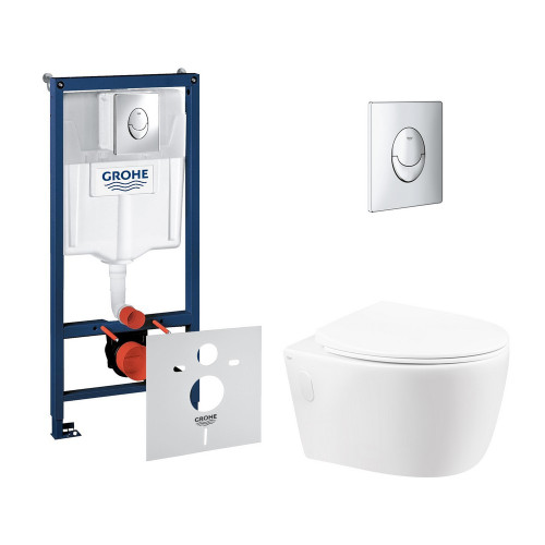 Набір інсталяція 4 в 1 Grohe Rapid SL 38721001 + унітаз з сидінням Qtap Leo QT11331002ERW Набір інсталяція 4 в 1 Grohe Rapid SL 38721001 + унітаз з сидінням Qtap Leo QT11331002ERW