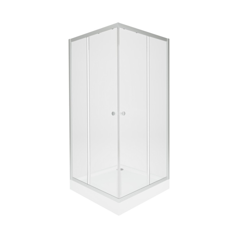 Набір Qtap душова кабіна Presto New CRM1088AC5 Clear 2020х800х800 мм + піддон Robin 308812C 80x80x12 см з сифоном