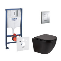 Набір інсталяція 4 в 1 Grohe Rapid SL 38772001 + унітаз з сидінням Qtap Robin QT1333046ERMB