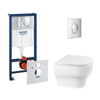 Набір інсталяція 4 в 1 Grohe Rapid SL 38721001 + унітаз з сидінням Qtap Aries QT0333063ERW Набір інсталяція 4 в 1 Grohe Rapid SL 38721001 + унітаз з сидінням Qtap Aries QT0333063ERW