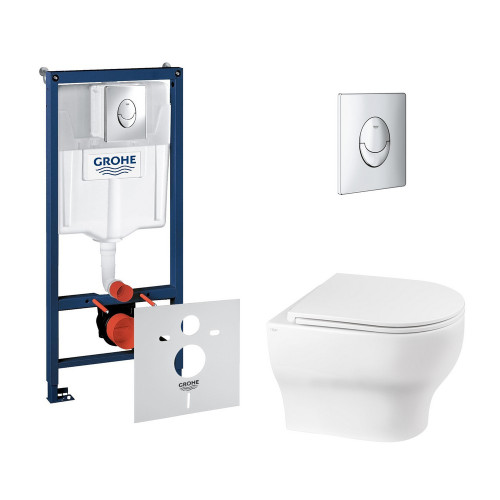 Набір інсталяція 4 в 1 Grohe Rapid SL 38721001 + унітаз з сидінням Qtap Aries QT0333063ERW Набір інсталяція 4 в 1 Grohe Rapid SL 38721001 + унітаз з сидінням Qtap Aries QT0333063ERW