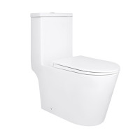 Унитаз-моноблок напольный Qtap Kolibri Ultra Quiet безободковый с сиденьем Soft-close WHITE QT10226380W