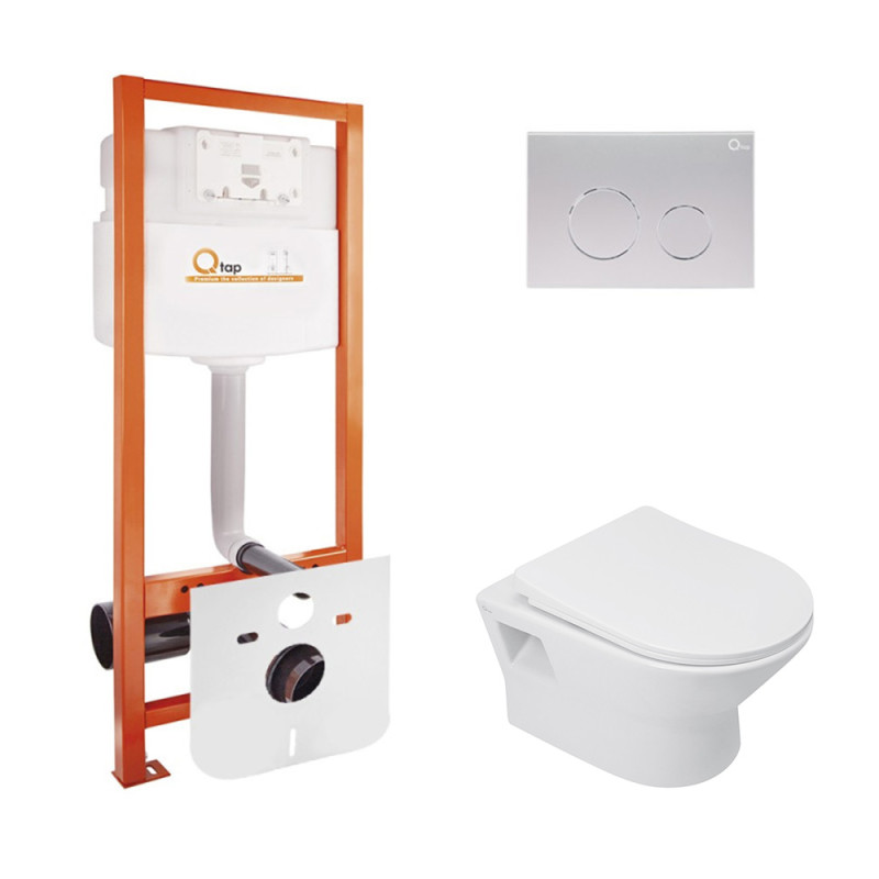 Набір Qtap інсталяція Nest QTNESTM425M11SAT + унітаз з сидінням Lark QT0331159W