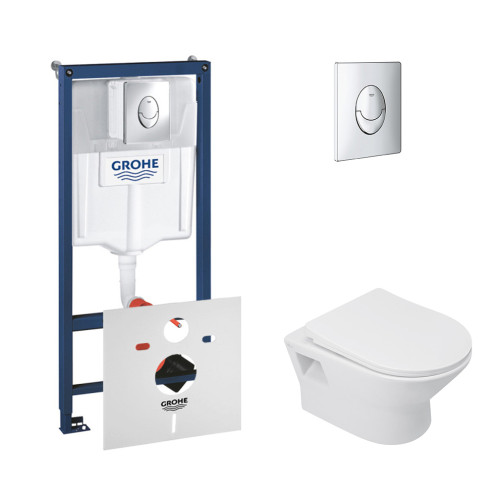 Набір інсталяція 4 в 1 Grohe Rapid SL 38721001 + унітаз з сидінням Qtap Lark QT0331159W Набір інсталяція 4 в 1 Grohe Rapid SL 38721001 + унітаз з сидінням Qtap Lark QT0331159W