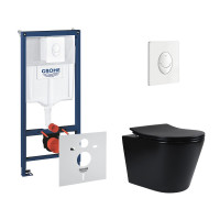Набір інсталяція 4 в 1 Grohe Rapid SL 38722001 + унітаз з сидінням Qtap Scorpio QT1433053ERMB