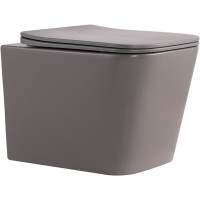 Унітаз підвісний Qtap Tern Ultra Quiet 520×345×325 мм, Stone grey, з сидінням Slim Duroplast / Soft-close / Quick Release QTTER26SG49000