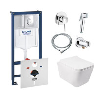 Комплект инсталляция Grohe Rapid SL 38721001 + унитаз с сиденьем Qtap Crow QT05335170W + набор для гигиенического душа со смесителем Grohe BauClassic 111048 Комплект инсталляция Grohe Rapid SL 38721001 + унитаз с сиденьем Qtap Crow QT05335170W + набор для гигиенического душа со смесителем Grohe BauClassic 111048