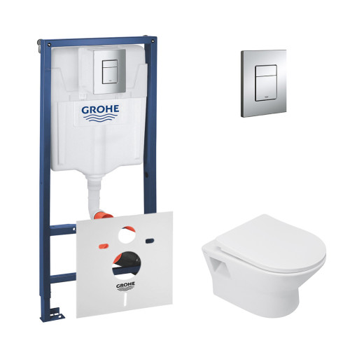 Набір інсталляція 4 в 1 Grohe Rapid SL 38772001 + унітаз з сидінням Qtap Lark QT0331159W Набір інсталляція 4 в 1 Grohe Rapid SL 38772001 + унітаз з сидінням Qtap Lark QT0331159W