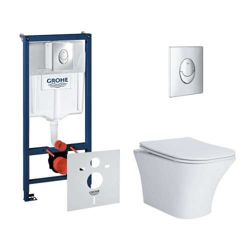Набір інсталяція 4 в 1 Grohe Rapid SL 38721001 + унітаз з сидінням Qtap Presto QT24332615EW Набір інсталяція 4 в 1 Grohe Rapid SL 38721001 + унітаз з сидінням Qtap Presto QT24332615EW