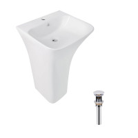 Комплект Qtap Crow: Раковина напольна моноблок 450x435x835 мм White + Донний клапан PU02O