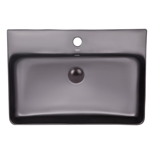 Раковина Qtap Nando 600х420х130 Matt black з донним клапаном QT1211K4041MB Раковина Qtap Nando 600х420х130 Matt black з донним клапаном QT1211K4041MB