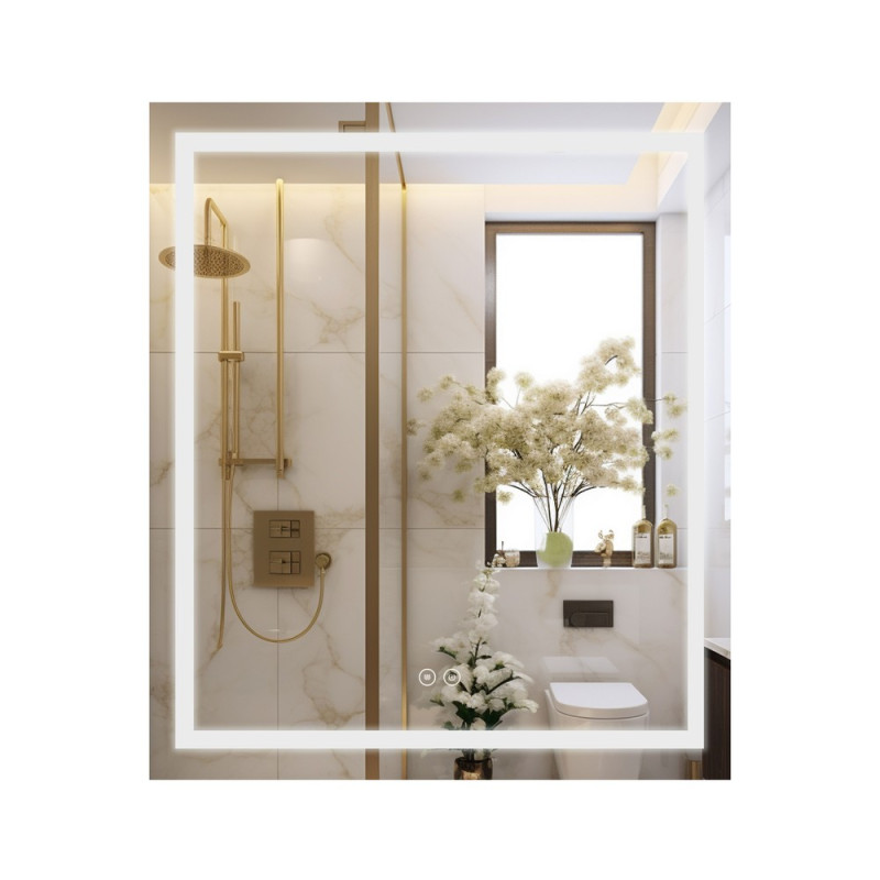 Дзеркало Qtap Mideya 700х800 з LED-підсвічуванням Touch, з антизапотіванням QT2078DCF7080W