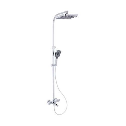 Душова система універсальна Qtap Swan Cascada термостатична на три споживача (з виливом) QTSWA112CRM45902 Chrome