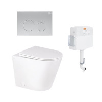 Готове рішення Qtap для ванної кімнати: підлоговий унітаз Swan Rimless + комплект інсталяції Nest 2 в 1 (кругла клавіша Satin) Готове рішення Qtap для ванної кімнати: підлоговий унітаз Swan Rimless + комплект інсталяції Nest 2 в 1 (кругла клавіша Satin)