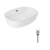 Комплект Qtap Scorpio: Раковина накладная овальная 505x385x120 мм White + Донный клапан PU02