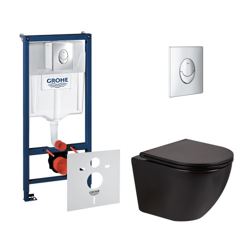 Набір інсталяція 4 в 1 Grohe Rapid SL 38721001 + унітаз з сидінням Qtap Robin QT1333046ERMB Набір інсталяція 4 в 1 Grohe Rapid SL 38721001 + унітаз з сидінням Qtap Robin QT1333046ERMB