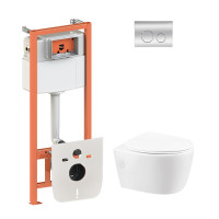 Набір Qtap інсталяція 4 в 1 з панеллю змиву Nest (QT0133M425 + QT0111M11112CRM) + унітаз з сидінням Leo QT11331002ERW Набір Qtap інсталяція 4 в 1 з панеллю змиву Nest (QT0133M425 + QT0111M11112CRM) + унітаз з сидінням Leo QT11331002ERW