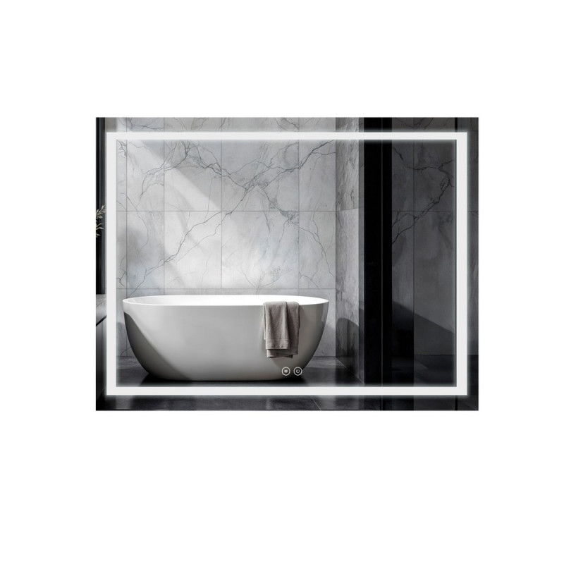 Дзеркало Qtap Mideya 900х700 з LED-підсвічуванням Touch, з антизапотіванням Reverse QT2078NCF9070W