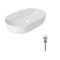 Комплект Qtap Scorpio: Раковина накладна овальна 610x400x120 мм White + Донний клапан PU02
