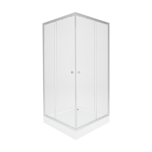 Набір Qtap душова кабіна Presto New CRM1088AC5 Clear 2020х800х800 мм + піддон Robin 308812C 80x80x12 см з сифоном