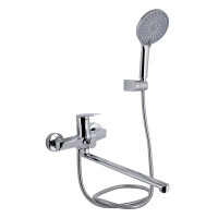 Смеситель для ванны Qtap Stenava New с поворотным изливом (c душевым гарнитуром) QTSTE2601CRM45536 Chrome