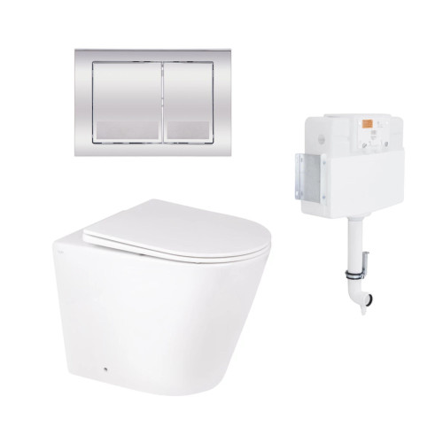 Готове рішення Qtap для ванної кімнати: підлоговий унітаз Swan Rimless + комплект інсталяції Nest 2 в 1 (квадратна клавіша Chrome) Готове рішення Qtap для ванної кімнати: підлоговий унітаз Swan Rimless + комплект інсталяції Nest 2 в 1 (квадратна клавіша Chrome)