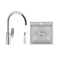 Набор для кухни Pivonka 2 в 1 со смесителем (QTPIV9013102UC + LDH5050BRU35375) Chrome