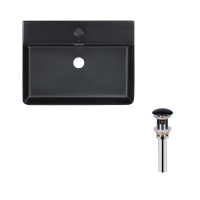 Комплект Qtap Nando LT: Раковина підвісна прамокутна 600х420х120 мм Matt Black + Донний клапан PU03O Комплект Qtap Nando LT: Раковина підвісна прамокутна 600х420х120 мм Matt Black + Донний клапан PU03O