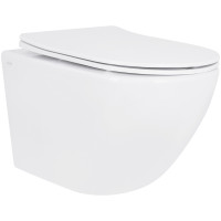 Унітаз підвісний Jay Rimless 485×360×320 мм, White, з сидінням Slim Duroplast/ Soft-close/ Quick Relase QT07335177RW Qtap