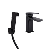 Змішувач для раковини Qtap Gemini (з гігієнічним душем) QTGEM272BLM45690 Black Matt Змішувач для раковини Qtap Gemini (з гігієнічним душем) QTGEM272BLM45690 Black Matt