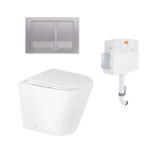 Готове рішення Qtap для ванної кімнати: підлоговий унітаз Swan Rimless + комплект інсталяції Nest 2 в 1 (квадратна клавіша Satin) Готове рішення Qtap для ванної кімнати: підлоговий унітаз Swan Rimless + комплект інсталяції Nest 2 в 1 (квадратна клавіша Satin)