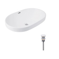 Комплект Qtap Leo: Раковина врізна овальна 590x400x170 мм White + Донний клапан PU02O Комплект Qtap Leo: Раковина врізна овальна 590x400x170 мм White + Донний клапан PU02O
