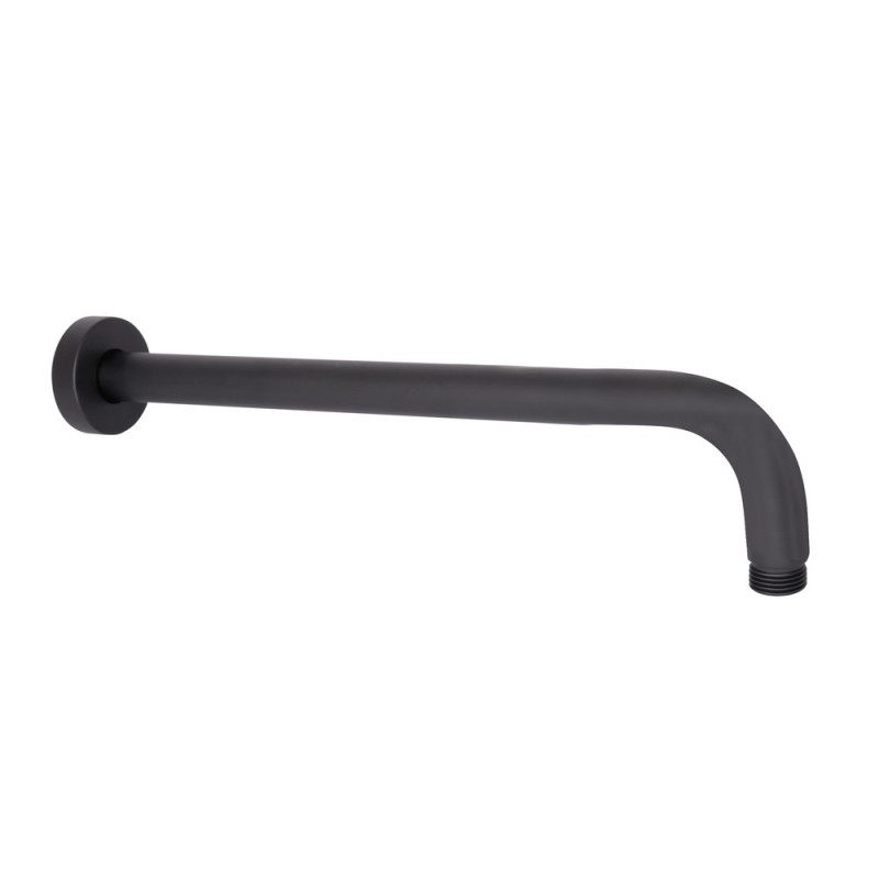Кронштейн для верхнього душу Qtap Trubice 400 мм округлий QTTRU120BLM45927 Black Matt