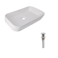 Комплект Qtap Scorpio: Раковина накладна 550x390x120 мм, White, прямокутна + Донний клапан Pop-up PU02