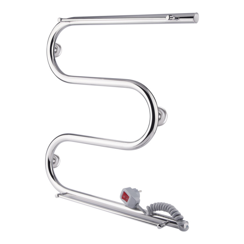 Сушарка рушників електрична Qtap Snake shelf (CRM) 500х500 RE з тримачем рушників
