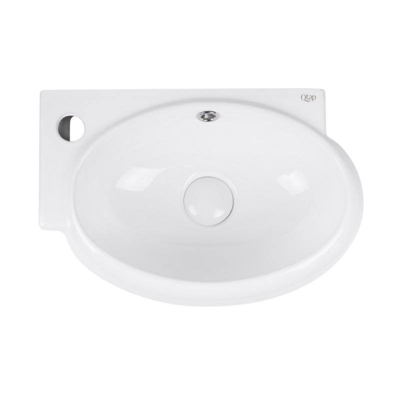 Раковина Qtap Leo 420x280x150 White с донным клапаном QT11115011LW