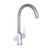 Смеситель для кухни Qtap Grand с подключением для питьевой воды QTGRA362CRW45668 Chrome/White