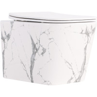 Унітаз підвісний Tern Ultra Quiet 490×365×325 мм, Marble, з сидінням Slim Duroplast / Soft-close / Quick Release QT17332303ASMR Qtap