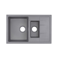 Кухонна мийка з додатковою чашею Qtap CS 7648 Grey (QT7648GRE471)