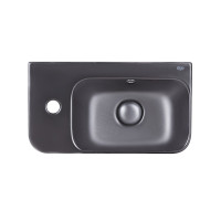 Раковина Qtap Tern 450х260х155 Matt black з донним клапаном QT17115117LMB Раковина Qtap Tern 450х260х155 Matt black з донним клапаном QT17115117LMB
