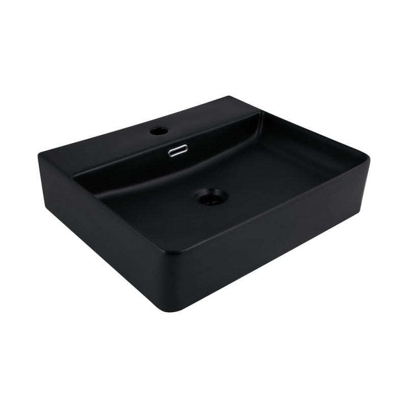 Раковина Qtap Nando LT 500х420х130 Matt black QT12116146AMB